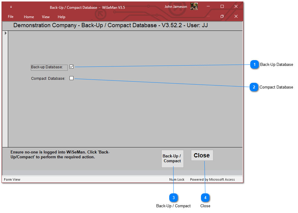 Back-Up / Compact Database
