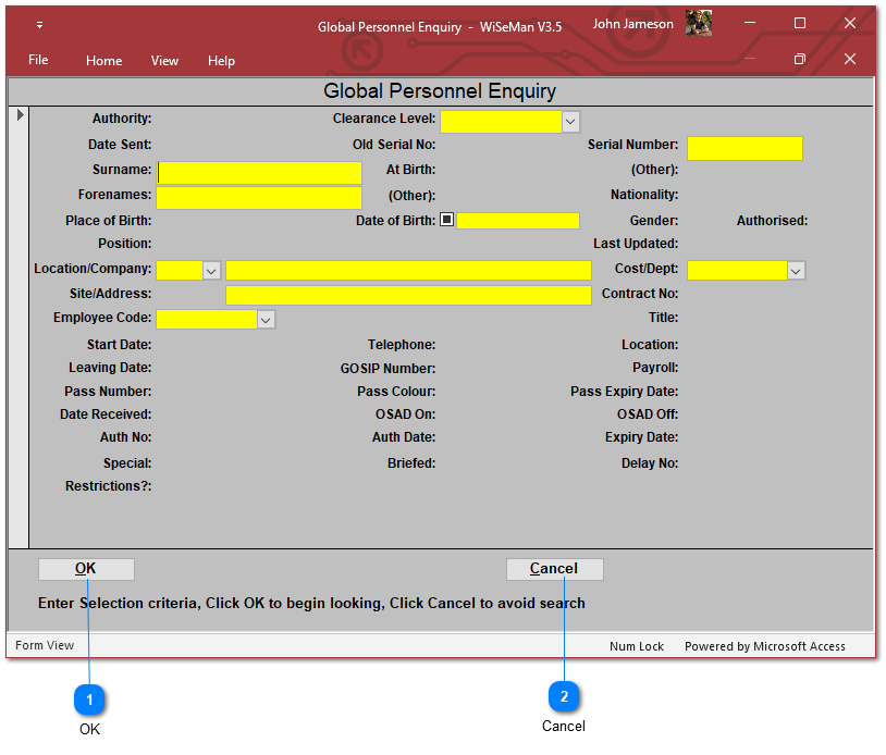 Global Personnel Enquiry